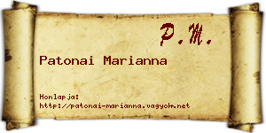 Patonai Marianna névjegykártya